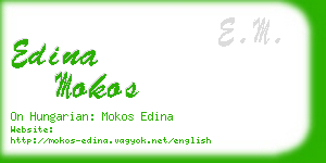 edina mokos business card